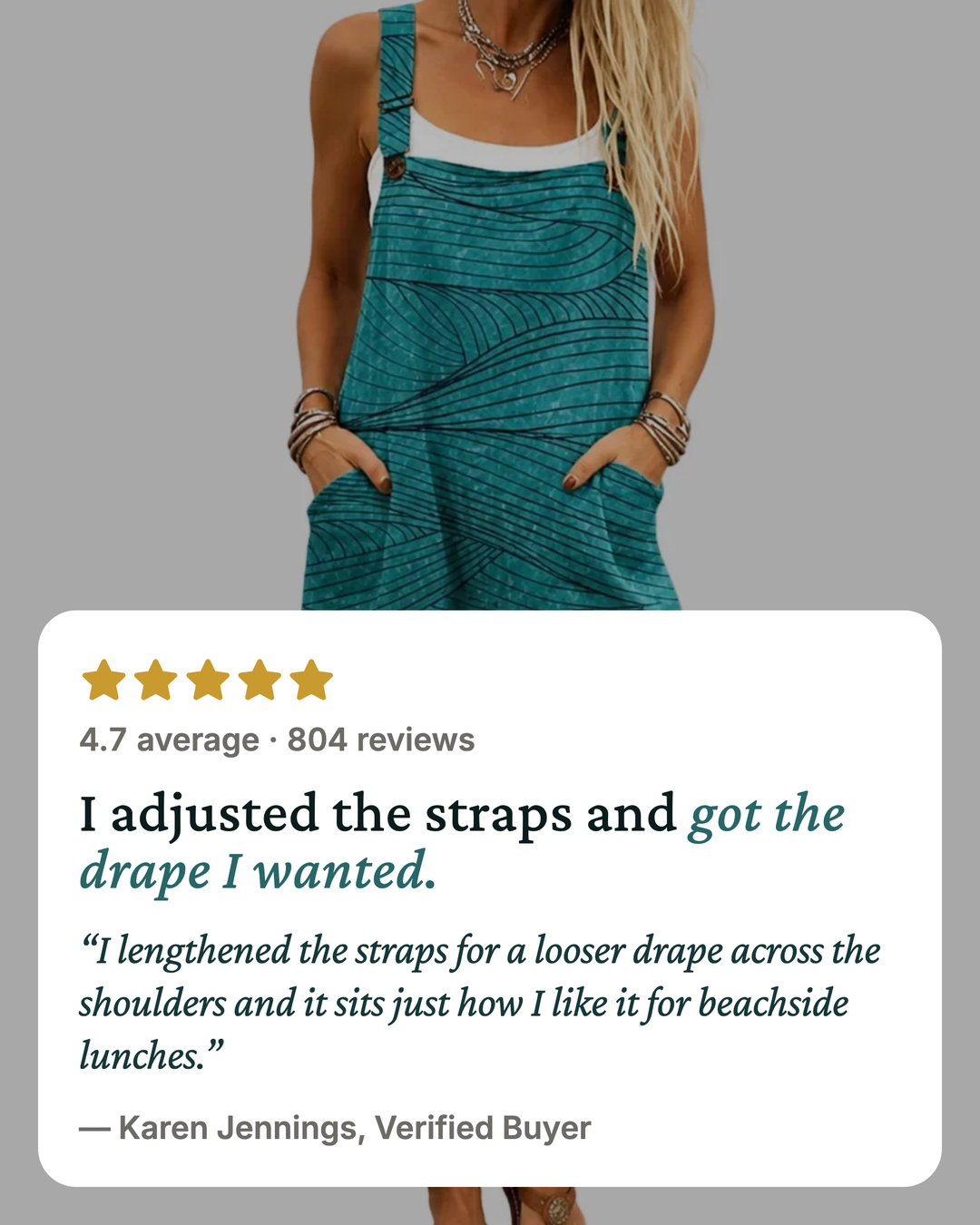 Zola | Wave-Print Jumpsuit five star customer review